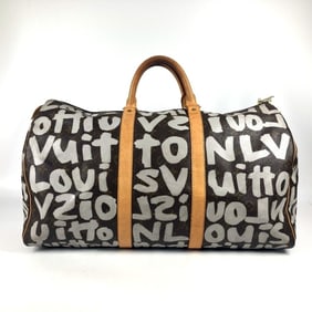 LOUIS VUITTON M92197 Monogram Graffiti Keepall 50 Boston Bag, Travel Canvas, Brown, Men's and