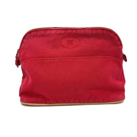 HERMES Bolide Pouch 25 Canvas Women's Red