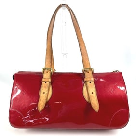 LOUIS VUITTON M93507 Monogram Vernis Rosewood Avenue Shoulder Bag, Women's, Pomme d'Amour, Red