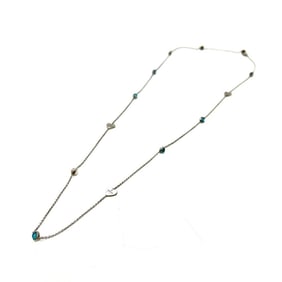 GUCCI Blue Topaz Heart Chain Long Necklace in SV925 Silver for Women