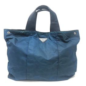PRADA VA0677 Triangle Logo Tote Bag, Nylon, Women's, Blue
