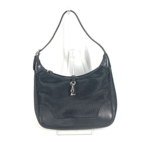 HERMES Trim 31 Shoulder Bag in Straw Leather, Black, for Women