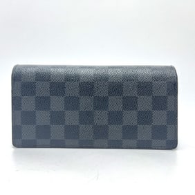 LOUIS VUITTON N62655 Portefeuille Brazza Bifold Wallet, Damier Graphite Canvas, Men's, Black