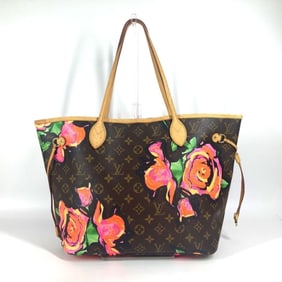LOUIS VUITTON M48613 Monogram Rose Neverfull MM Shoulder Bag/Tote Bag in Canvas, Brown, Women's