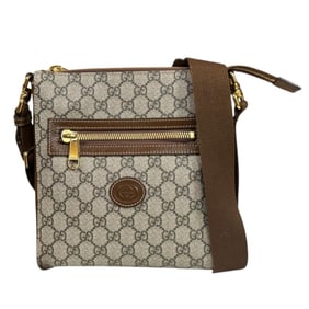 Gucci GG Supreme Shoulder Bag, Canvas 681021, Beige, Women's