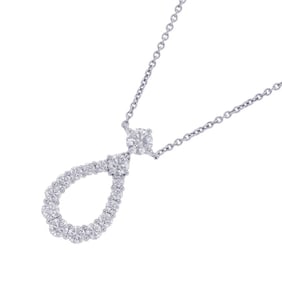 XLARGE Harry Winston Loop Pendant Necklace with 15 Extra Large Diamonds, Approximately 0.96ct Total,