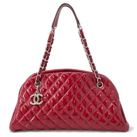 CHANEL Mademoiselle Bowling Bag, Patent Leather with Coco Mark, Chain Shoulder A50556
