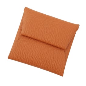Hermès Bastia Verso Wallet/Coin Case, Orange/Mauve Pale, Epson, W Stamp, HERMES SPO