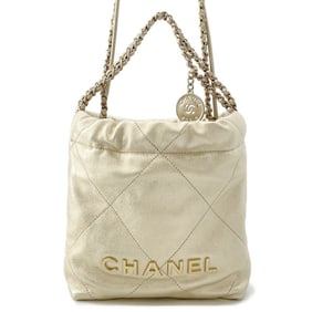 CHANEL 22 Mini Handbag with Coco Mark, Shiny Calfskin Leather, AS3980, 2-Way Bag