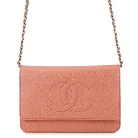 Chanel Chain Wallet with Coco Mark and Caviar Skin A48654 CHANEL