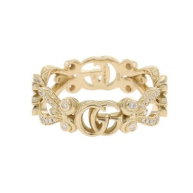 Gucci Flora Ring with Diamonds, 18K Yellow Gold, Size: Approx. GUCCI