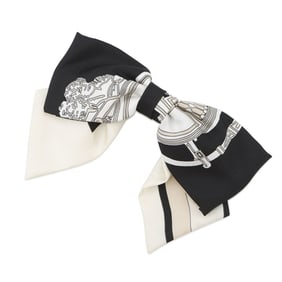 Hermes Hermès Grenelle Ex Libris Silk Barrette, Hair Accessory, Ribbon, Black