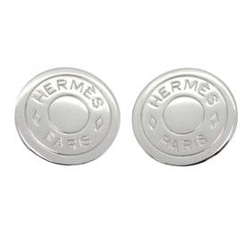 Hermes Serie Metal Silver Earrings for Women