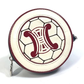 CELINE Wallet/Coin Purse FIFA 2002 Soccer Ball Case Leather Women's White