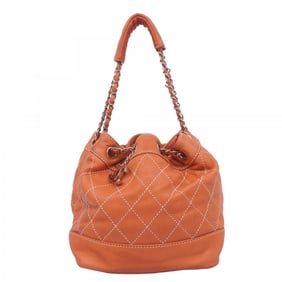 Chanel Shoulder Bag Wild Stitch Chain Leather Pink Women's P1635335