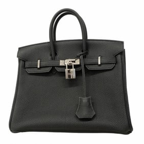 Hermes Birkin 25 Togo Black Handbag with U Stamp for Women
