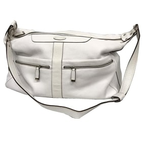 TOD'S Leather Shoulder Bag in White