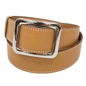 Hermes Hermès Etrivière Leather Belt, Light Brown, Size 75