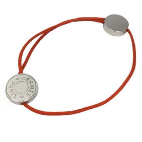 Hermes Hermès Serie Cord Bracelet, Orange and Silver.