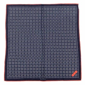 BVLGARI Silk Scarf/Muffler in Navy with Pocket Square. Scarf.