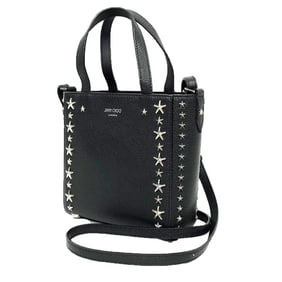 JIMMY CHOO MINI PEGASI shoulder bag/mini tote bag with star studs in black. This Jimmy Choo is