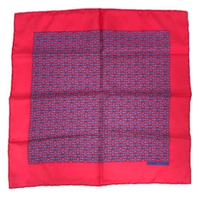 Hermes Hermès POCHETTE TWILL pocket square scarf/muffler with a bit pattern, 100% silk, pink,