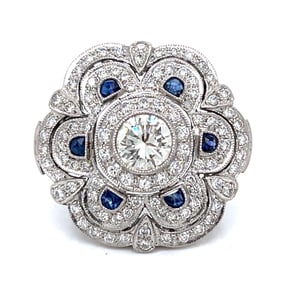 Platinum Diamond & Sapphire Ring