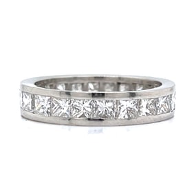 Platinum 3.70 Ct. Princess-cut Diamond Eternity Ring