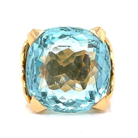 1960’s French 18K 15.00 Ct. Aquamarine Ring