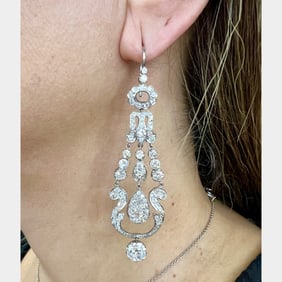 Platinum 13.50 Ct. Diamond Chandelier Earrings