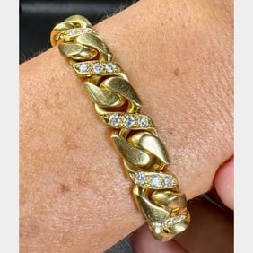 BVLGARI 1980’s 18K Yellow Gold Diamond Bracelet