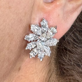 18K White Gold 10.50 Ct. Diamond Earrings