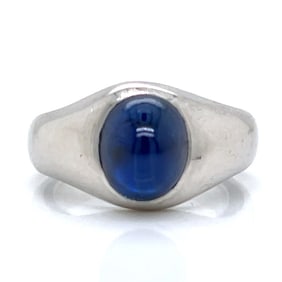 Art Deco Platinum GIA Certified No-heat Sapphire Ring
