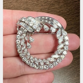 1960’s Platinum 12.00 Ct. Diamond Brooch