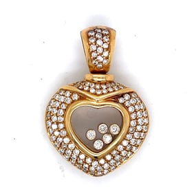 18K Yellow Gold 1.50 Ct. Floating Diamond Heart Pendant