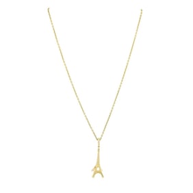 Louis Vuitton 18k Gold Diamond Eiffel Tower French Pendant Necklace