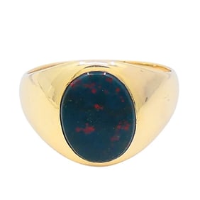 Vintage 14k Gold Bloodstone Signet Ring