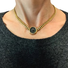 Bvlgari Vintage Bulgari Monete Necklace Bronze Ancient Coin 18k gold