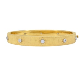 Vintage Buccellati 18k Gold Diamond Bangle Bracelet