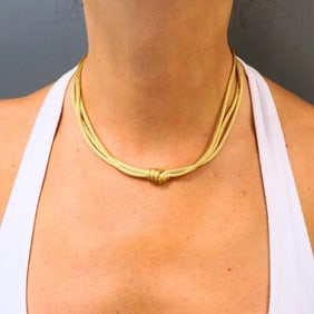 18k Gold Multi-Strand Knot Necklace