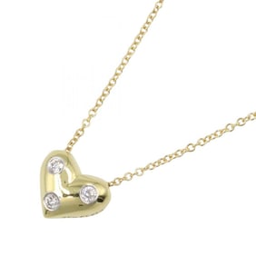 Tiffany & Co. Dots Heart Necklace 3PD Jewelry 18K Yellow Gold (Pt950 Platinum) Diamond Women's