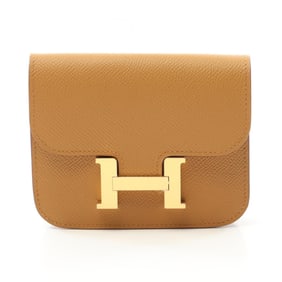 Hermes Hermès Constance Slim Bifold Wallet, Leather, Epsom Women's, Brown