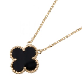 Van Cleef & Arpels Vintage Alhambra Onyx Necklace, 18K Yellow Gold, Women's, Gold and Black,