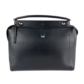 Fendi FENDI Handbag Shoulder Bag Dotcom Leather Black Silver Women's 8BN293-5QL z7442