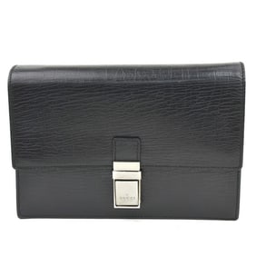Gucci Clutch Bag, Black Leather, Men's, 114686, H31656A
