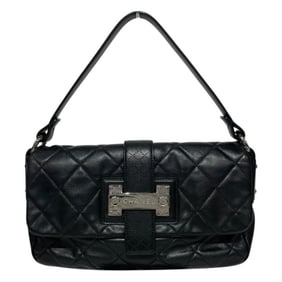 CHANEL Matelasse One-Shoulder Shoulder Bag, Lambskin, Women's, Black, Mini Semi-Shoulder, Handbag