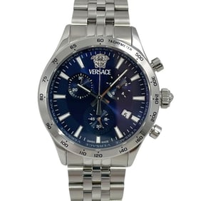 VERSACE Helenium Chronograph VECFA0124 Men's Stainless Steel Quartz Watch with Blue Dial