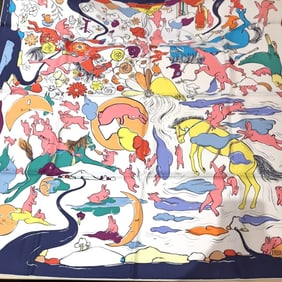 Hermes Hermès Carré 90 Scarf, Thousand and One Rabbits Silk, Women's, Unused