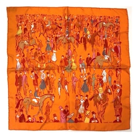 Hermes scarf muffler Carre Gavroche Paddock Orange HERMES