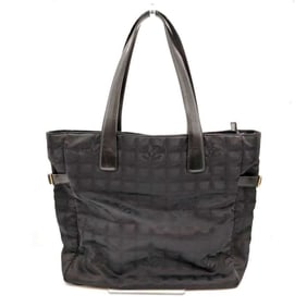 Chanel New Travel Line Tote GM Handbag in Black Nylon Jacquard for Women